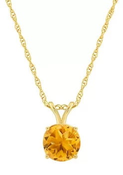 Discount 😉 14K Yellow Gold 7mm Round Citrine Pendant Necklace by Belk & Co. 🥰