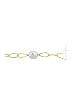 Best Sale ✨ 14-15mm Cultured Freshwater Coin Pearl Station Chain Necklace in 18k Yellow Gold Plated Sterling Silver by Belk & Co. 🥰 -DealsBelk & Co. Store Belk 27554