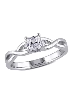 Top 10 👏 Lab Created 3/8 CT TGW Created White Sapphire and Diamond Infinity Ring in Sterling Silver by Belk & Co. 👍