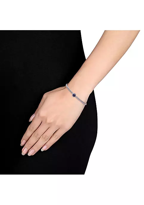 Buy ⌛ Lab Created 1.62 CT TGW Created Blue Sapphire Bracelet in Sterling Silver by Belk & Co. ✨ 4 Buy ⌛ Lab Created 1.62 CT TGW Created Blue Sapphire Bracelet in Sterling Silver by Belk & Co. ✨ - Image 4