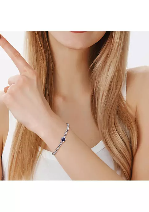 Buy ⌛ Lab Created 1.62 CT TGW Created Blue Sapphire Bracelet in Sterling Silver by Belk & Co. ✨ 5 Buy ⌛ Lab Created 1.62 CT TGW Created Blue Sapphire Bracelet in Sterling Silver by Belk & Co. ✨ - Image 5