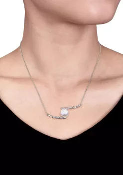 Cheapest 🎉 Lab Created 10 - 10.5 MM White Cultured Freshwater Pearl and Created White Sapphire Bypass Necklace in Sterling Silver by Belk & Co. ⌛ 6 Cheapest 🎉 Lab Created 10 - 10.5 MM White Cultured Freshwater Pearl and Created White Sapphire Bypass Necklace in Sterling Silver by Belk & Co. ⌛ -DealsBelk & Co. Store Belk 27586