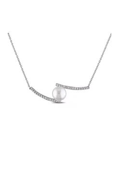 Cheapest 🎉 Lab Created 10 - 10.5 MM White Cultured Freshwater Pearl and Created White Sapphire Bypass Necklace in Sterling Silver by Belk & Co. ⌛ 9 Cheapest 🎉 Lab Created 10 - 10.5 MM White Cultured Freshwater Pearl and Created White Sapphire Bypass Necklace in Sterling Silver by Belk & Co. ⌛ -DealsBelk & Co. Store Belk 27589