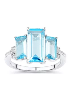 Cheapest 😉 Sky Blue Topaz And White Topaz Ring in Sterling Silver by Belk & Co. 🌟