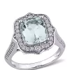 Budget ❤️ 3.5 ct. t.w. Aquamarine and 5/8 ct. t.w. Diamond Vintage Halo Ring by Belk & Co. ❤️