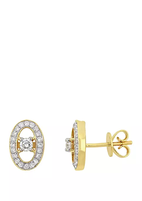 Deals ๐ 1/3 ct. t.w. Diamond Floating Halo Oval Stud Earrings in 14K Yellow Gold by Belk & Co. ๐งจ 1 Deals ๐ 1/3 ct. t.w. Diamond Floating Halo Oval Stud Earrings in 14K Yellow Gold by Belk & Co. ๐งจ