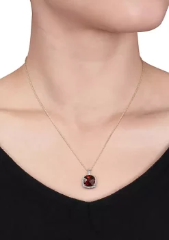 Best Pirce ⌛ 10k Yellow Gold Garnet and Diamond Pendant by Belk & Co. ✔️ -DealsBelk & Co. Store Belk 27624