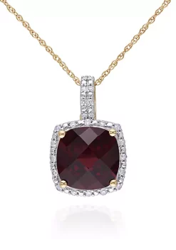 Best Pirce ⌛ 10k Yellow Gold Garnet and Diamond Pendant by Belk & Co. ✔️ -DealsBelk & Co. Store Belk 27625