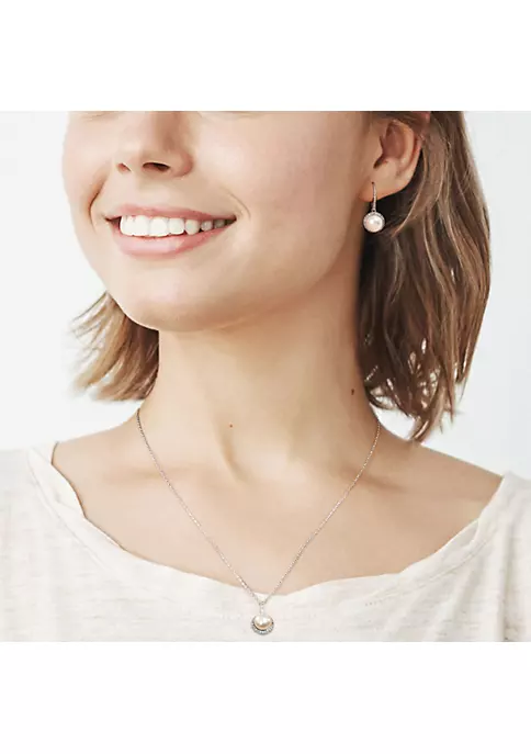 Deals 🎁 2-Piece Set of 8-8.5MM Freshwater Cultured Pearl and 1/3 ct. t.w. Diamond Earrings and Pendant with Chain in Sterling Silver by Belk & Co. 💯 2 Deals 🎁 2-Piece Set of 8-8.5MM Freshwater Cultured Pearl and 1/3 ct. t.w. Diamond Earrings and Pendant with Chain in Sterling Silver by Belk & Co. 💯 - Image 2