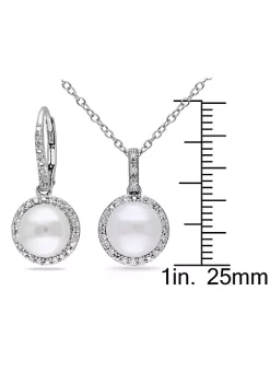 Deals 🎁 2-Piece Set of 8-8.5MM Freshwater Cultured Pearl and 1/3 ct. t.w. Diamond Earrings and Pendant with Chain in Sterling Silver by Belk & Co. 💯 7 Deals 🎁 2-Piece Set of 8-8.5MM Freshwater Cultured Pearl and 1/3 ct. t.w. Diamond Earrings and Pendant with Chain in Sterling Silver by Belk & Co. 💯 -DealsBelk & Co. Store Belk 27643