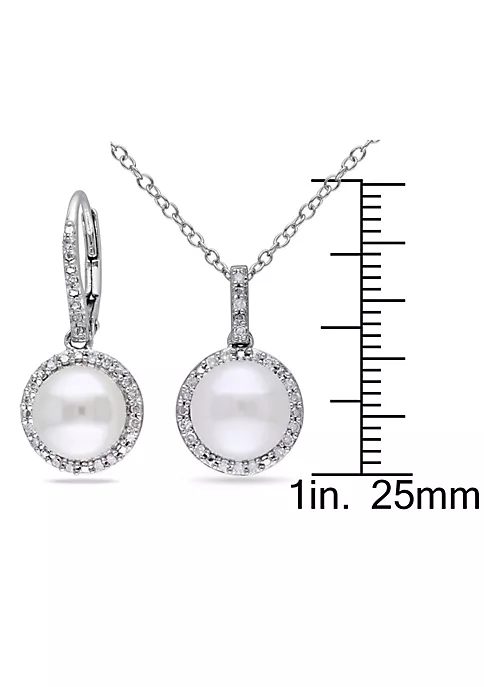 Deals 🎁 2-Piece Set of 8-8.5MM Freshwater Cultured Pearl and 1/3 ct. t.w. Diamond Earrings and Pendant with Chain in Sterling Silver by Belk & Co. 💯 3 Deals 🎁 2-Piece Set of 8-8.5MM Freshwater Cultured Pearl and 1/3 ct. t.w. Diamond Earrings and Pendant with Chain in Sterling Silver by Belk & Co. 💯 - Image 3