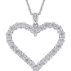 Outlet 🌟 2.4 ct. t.w. Created Moissanite Heart Necklace in Sterling Silver by Belk & Co. 💯