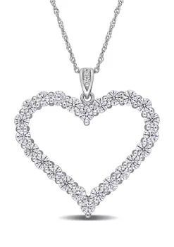 Outlet 🌟 2.4 ct. t.w. Created Moissanite Heart Necklace in Sterling Silver by Belk & Co. 💯 -DealsBelk & Co. Store Belk 27660