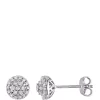 Outlet 🛒 1/4 ct. t.w. Diamond Cluster Halo Stud Earrings in Sterling Silver by Belk & Co. 😍