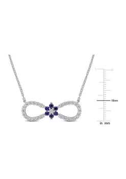 New ๐ Lab Created 1.2 ct. t.w. Created Blue and White Sapphire Infinity Floral Necklace in Sterling Silver by Belk & Co. ๐ฏ 5 New ๐ Lab Created 1.2 ct. t.w. Created Blue and White Sapphire Infinity Floral Necklace in Sterling Silver by Belk & Co. ๐ฏ -DealsBelk & Co. Store Belk 27692