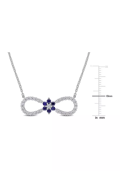 New ๐ Lab Created 1.2 ct. t.w. Created Blue and White Sapphire Infinity Floral Necklace in Sterling Silver by Belk & Co. ๐ฏ 2 New ๐ Lab Created 1.2 ct. t.w. Created Blue and White Sapphire Infinity Floral Necklace in Sterling Silver by Belk & Co. ๐ฏ - Image 2