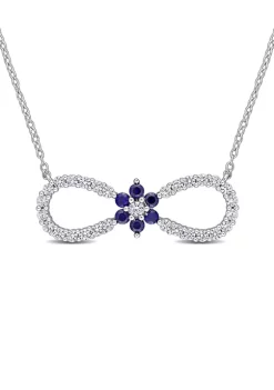 New ๐ Lab Created 1.2 ct. t.w. Created Blue and White Sapphire Infinity Floral Necklace in Sterling Silver by Belk & Co. ๐ฏ 7 New ๐ Lab Created 1.2 ct. t.w. Created Blue and White Sapphire Infinity Floral Necklace in Sterling Silver by Belk & Co. ๐ฏ -DealsBelk & Co. Store Belk 27694