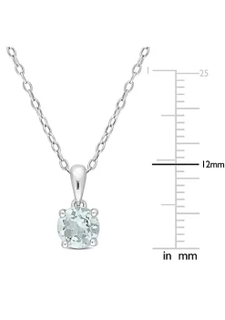 Discount ⭐ 3/4 ct. t.g.w. Aquamarine Solitaire Pendant with Chain in Sterling Silver by Belk & Co. ⌛ -DealsBelk & Co. Store Belk 27708