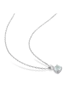 Discount ⭐ 3/4 ct. t.g.w. Aquamarine Solitaire Pendant with Chain in Sterling Silver by Belk & Co. ⌛ -DealsBelk & Co. Store Belk 27709