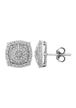 Budget โ 1/4 ct. t.w. Diamond Stud Earrings in Sterling Silver by Belk & Co. ๐