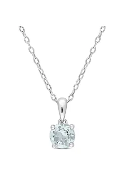 Discount ⭐ 3/4 ct. t.g.w. Aquamarine Solitaire Pendant with Chain in Sterling Silver by Belk & Co. ⌛ -DealsBelk & Co. Store Belk 27711