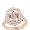 Discount ⭐ 2.58 ct. t.w. Morganite and 5/8 ct. t.w. Diamond Halo Engagement Ring in 14k Rose Gold by Belk & Co. 🥰