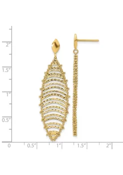 New ⭐ 14K Yellow Gold Polished and Textured Post Dangle Earrings by Belk & Co. ⭐ -DealsBelk & Co. Store Belk 27736