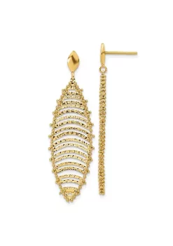 New ⭐ 14K Yellow Gold Polished and Textured Post Dangle Earrings by Belk & Co. ⭐ -DealsBelk & Co. Store Belk 27738
