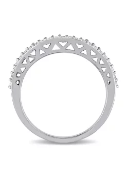 Budget 😍 Lab Created Created White and Blue Sapphire 1/7 CT TW Diamond 3-Stone Engagement Ring in 10k White Gold by Belk & Co. ✔️ -DealsBelk & Co. Store Belk 27742