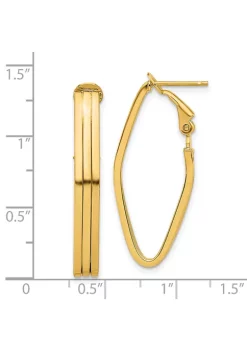 Wholesale 🧨 14K Yellow Gold Polished Omega Back Hoop Earrings by Belk & Co. 🥰 -DealsBelk & Co. Store Belk 27747