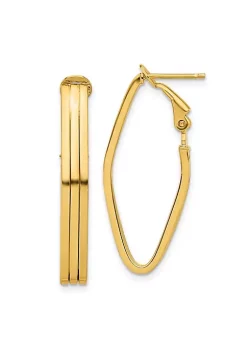 Wholesale 🧨 14K Yellow Gold Polished Omega Back Hoop Earrings by Belk & Co. 🥰 -DealsBelk & Co. Store Belk 27748