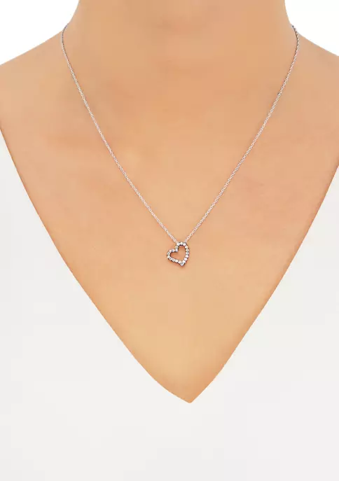 Discount 😉 1/4 ct. t.w. Diamond Heart Pendant Necklace in Sterling Silver by Belk & Co. 🎉 3 Discount 😉 1/4 ct. t.w. Diamond Heart Pendant Necklace in Sterling Silver by Belk & Co. 🎉 - Image 3