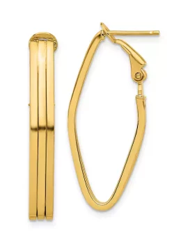 Wholesale 🧨 14K Yellow Gold Polished Omega Back Hoop Earrings by Belk & Co. 🥰 -DealsBelk & Co. Store Belk 27750