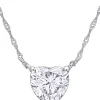 New 🎁 2 ct. t.w. Created Moissanite Heart Solitaire Pendant with Chain in 10K White Gold by Belk & Co. 🎉