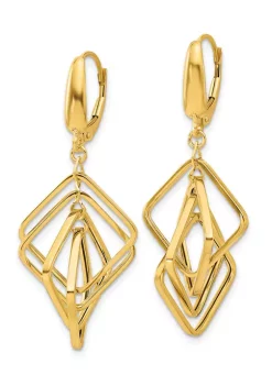 Wholesale ⭐ 14K Yellow Gold Polished Squares Dangle Earrings by Belk & Co. 🎉 -DealsBelk & Co. Store Belk 27760