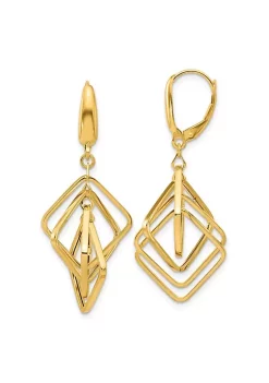 Wholesale ⭐ 14K Yellow Gold Polished Squares Dangle Earrings by Belk & Co. 🎉 -DealsBelk & Co. Store Belk 27763