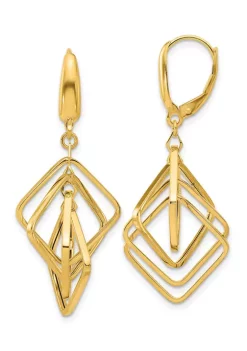 Wholesale ⭐ 14K Yellow Gold Polished Squares Dangle Earrings by Belk & Co. 🎉 -DealsBelk & Co. Store Belk 27764