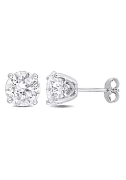 Brand new 🛒 Lab Created 3.75 TGW Created Moissanite Stud Earrings with Heart Detail in Sterling Silver by Belk & Co. 🌟