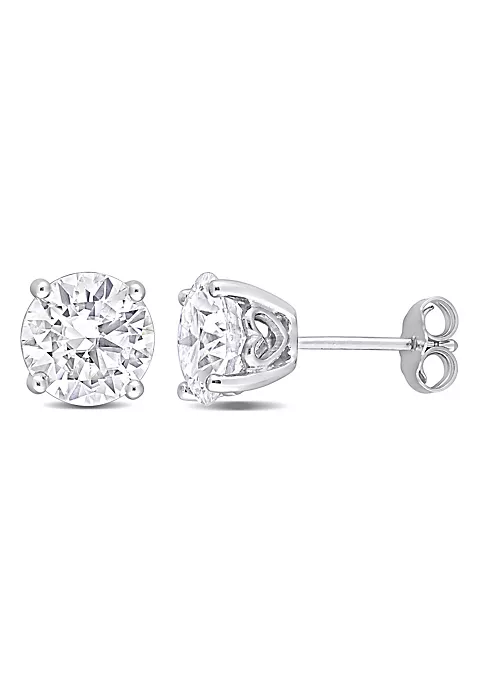 Brand new 🛒 Lab Created 3.75 TGW Created Moissanite Stud Earrings with Heart Detail in Sterling Silver by Belk & Co. 🌟 4 Brand new 🛒 Lab Created 3.75 TGW Created Moissanite Stud Earrings with Heart Detail in Sterling Silver by Belk & Co. 🌟 - Image 4