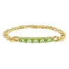 Cheap ⭐ 2.8 CT TGW Peridot Birthstone Link Bracelet in Yellow Plated Sterling Silver by Belk & Co. 🎁