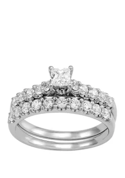 Best Sale 🤩 My Forever 1 ct. t.w. Round Diamond Bridal Ring Set in 14k White Gold by Belk & Co. 💯 -DealsBelk & Co. Store Belk 27809