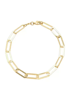 Outlet 👍 14K Yellow Gold Paperclip Chain Bracelet by Belk & Co. 💯