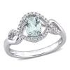 Wholesale 💯 5/8 ct. t.g.w. Aquamarine and 1/6 ct. t.w. Diamond Infinity Ring in 10K White Gold by Belk & Co. ⭐