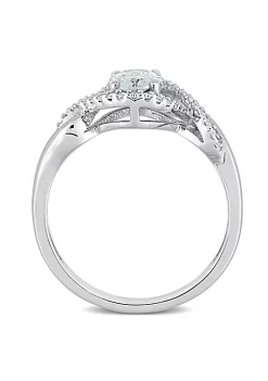 Wholesale 💯 5/8 ct. t.g.w. Aquamarine and 1/6 ct. t.w. Diamond Infinity Ring in 10K White Gold by Belk & Co. ⭐ -DealsBelk & Co. Store Belk 27836