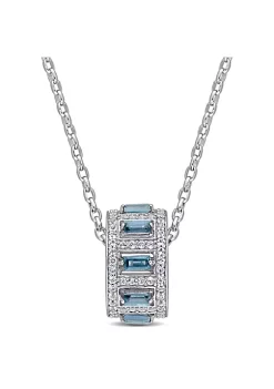 Hot Sale 😍 4.66 ct. t.g.w. London Blue Topaz and White Topaz Pendant with Chain in Sterling Silver by Belk & Co. ⌛