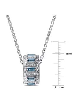 Hot Sale 😍 4.66 ct. t.g.w. London Blue Topaz and White Topaz Pendant with Chain in Sterling Silver by Belk & Co. ⌛ -DealsBelk & Co. Store Belk 27853