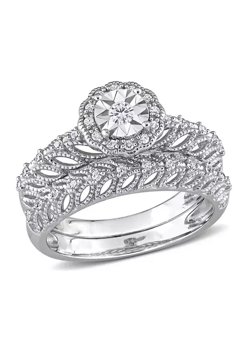 Best deal ๐ฅ 1/4 CT TW Diamond Octagon Halo Bridal Ring Set in Sterling Silver by Belk & Co. โ 1 Best deal ๐ฅ 1/4 CT TW Diamond Octagon Halo Bridal Ring Set in Sterling Silver by Belk & Co. โ