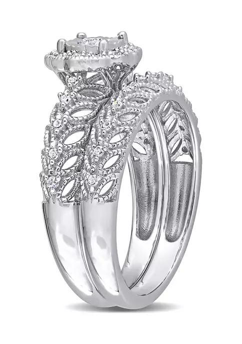 Best deal ๐ฅ 1/4 CT TW Diamond Octagon Halo Bridal Ring Set in Sterling Silver by Belk & Co. โ 3 Best deal ๐ฅ 1/4 CT TW Diamond Octagon Halo Bridal Ring Set in Sterling Silver by Belk & Co. โ - Image 3