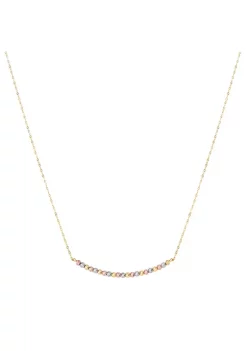 Top 10 😀 14K Yellow And White And Rose Gold color Bead Center on Chain Necklace by Belk & Co. ✨