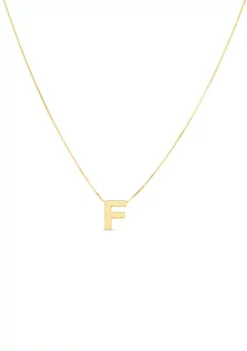 Brand new 👍 14 Karat Yellow Gold Block Initial-F Necklace by Belk & Co. 🌟